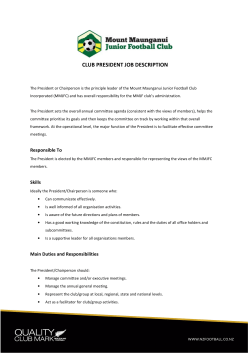 CLUB PRESIDENT JOB DESCRIPTION