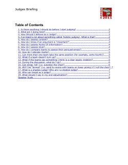 Judges Briefing - Debate Central