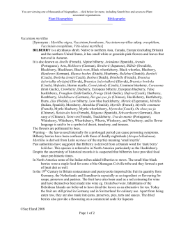 bilberry - Plant Biographies