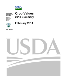 Crop Values 2013 Summary - USDA Economics, Statistics and