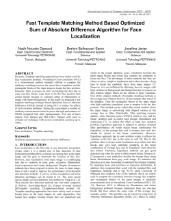 Fast Template Matching Method Based Optimized Sum of Absolute