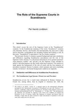 The Role of the Supreme Courts in Scandinavia