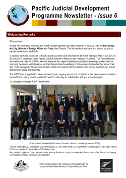 PJDP newsletter issue 6 - Federal Court of Australia