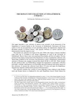 THE ROMAN COIN COLLECTION AT STELLENBOSCH, A SEQUEL.
