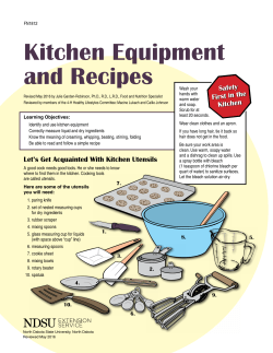 FN1812 Kitchen Equipment and Recipes