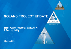 nolans project update - Central Desert Regional Council