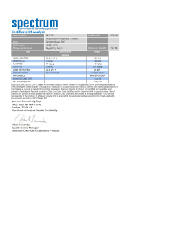 Certificate Of Analysis