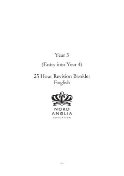 (Entry into Year 4) 25 Hour Revision Booklet English