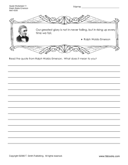Quote Worksheet 11 Ralph Waldo Emerson