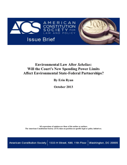 Environmental Law After Sebelius: Will the Court`s New Spending