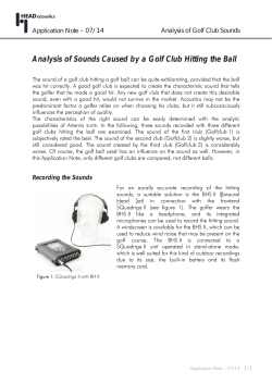 Analysis of Sounds Caused by a Golf Club Hitting