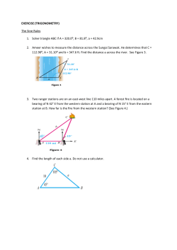 EXERCISE (TRIGONOMETRY) The Sine Rules 1. Solve triangle