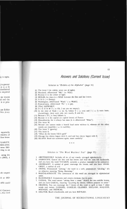 Answers and Solutions - Digital Commons @ Butler University