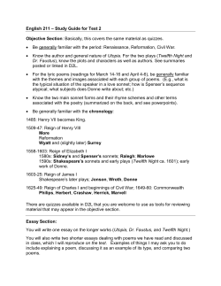 English 211 &ndash; Study Guide for Test 2