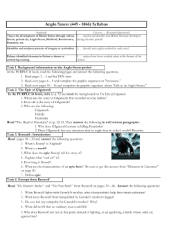 Anglo-Saxon UNIT Syllabus