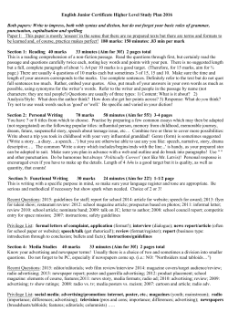 2016 English JC Notes
