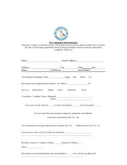 Adoption questionaire revised - Tupelo