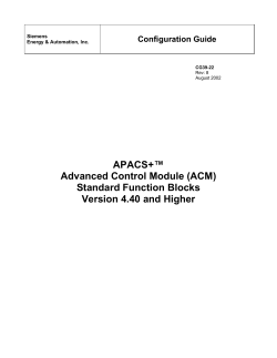 CG39-22r8: APACS+ ACM Standard Function Blocks
