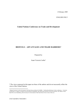 BIOFUELS &ndash; ADVANTAGES AND TRADE BARRIERS