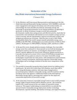 Declaration of the Abu Dhabi International Renewable