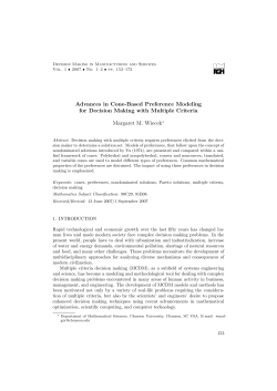 Advances in Cone-Based Preference Modeling for Decision Making