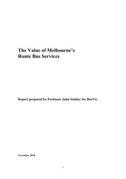 The Value of Melbourne`s Route Bus Services