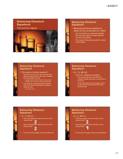 Balancing Chemical Equations