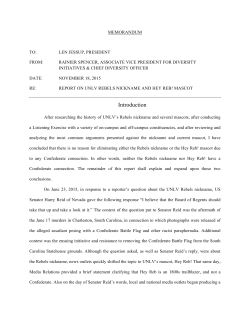 UNLV Rebels Nickname and Hey Reb! Mascot Report