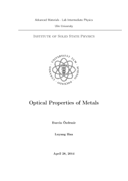 Optical Properties of Metals