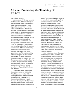 A Letter Promoting the Teaching of PEACE