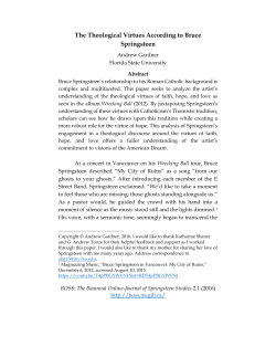 The Theological Virtues According to Bruce Springsteen