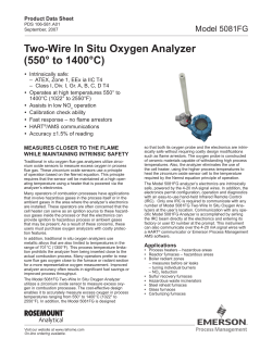 5081FG Two-Wire In Situ Oxygen Analyzer