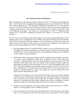 2017 Moose Permit Proposal - Vermont Fish and Wildlife