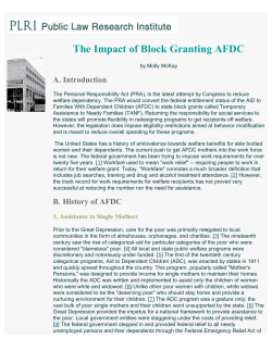 Block Granting AFDC - The Center for State and Local Government