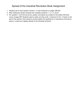 Spread of the Industrial Revolution Book Assignment