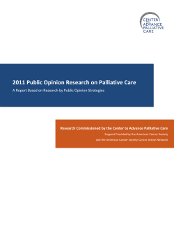 2011 Public Opinion Research on Palliative Care