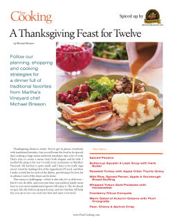 Thanksgiving article - l`etoile Restaurant