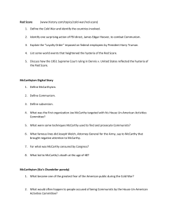 Red Scare and McCarthyism Handout