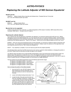 ASTRO-PHYSICS Replacing the Latitude Adjuster of 900 German