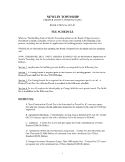 2015-02 Resolution Permit Fee Schedule