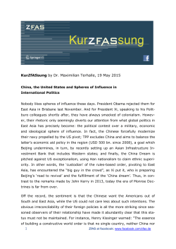 KurZfASsung by Dr. Maximilian Terhalle, 19 May 2015
