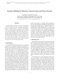 Semantic Modelling for Behaviour Characterisation and Threat