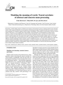 modeling the meaning of words: neural correlates of abstract and