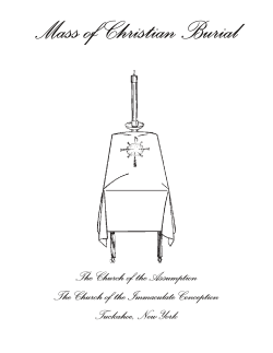 Christian Burials - Immaculate Conception and Assumption