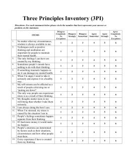 Three Principles Inventory (3PI)