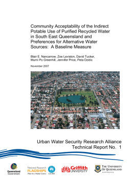 Community Acceptability of the Indirect Potable Use of Purified