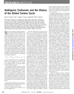 Authigenic Carbonate and the History of the Global Carbon Cycle