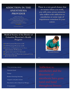 addiction in the anesthesia provider