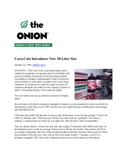 Coca-Cola Introduces New 30