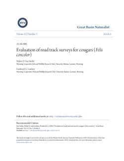 Evaluation of road track surveys for cougars (Felis concolor)